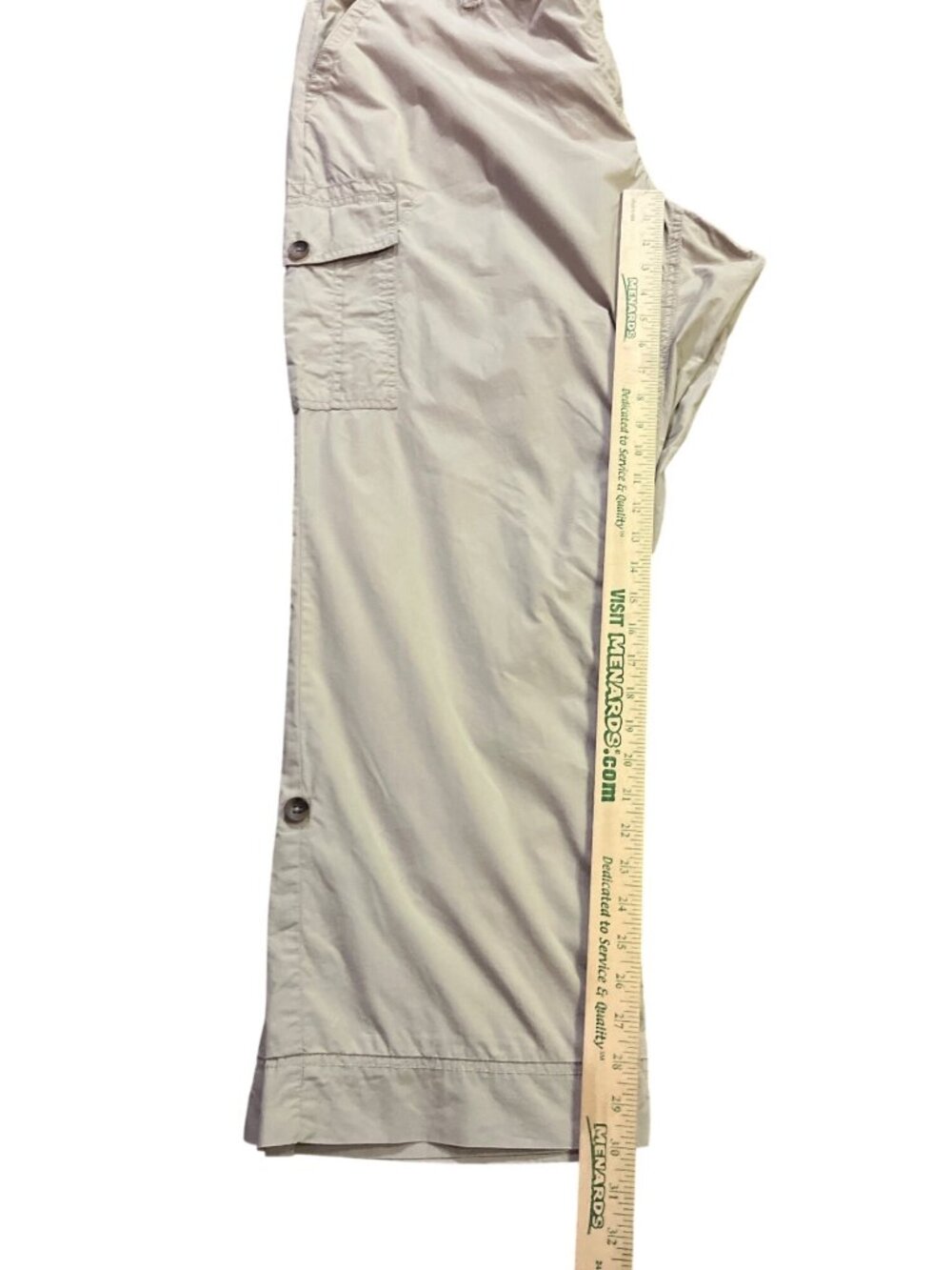 Lands' End Womens 24W Khaki Cargo Pants Elastic Waist Cotton Hiking Used - Picture 9 of 16